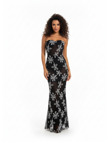 ROBE LONGUE BANDEAU NOIR & BLANC – FEMME