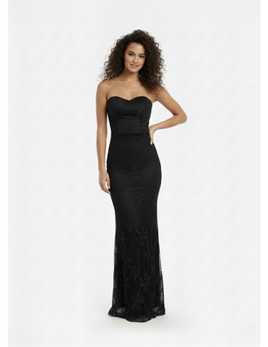 ROBE LONGUE BANDEAU NOIR – FEMME
