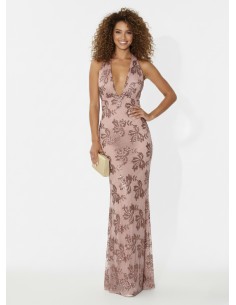 ROBE DE SOIRÉE LONGUE ROSE...