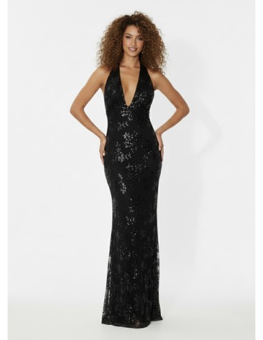 ROBE DE SOIRÉE LONGUE NOIR À SEQUINS...