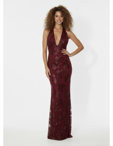 ROBE DE SOIRÉE LONGUE BORDEAUX À...