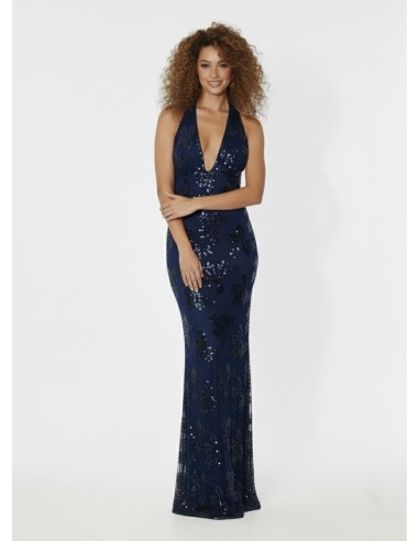 ROBE DE SOIRÉE LONGUE BLEU À SEQUINS...
