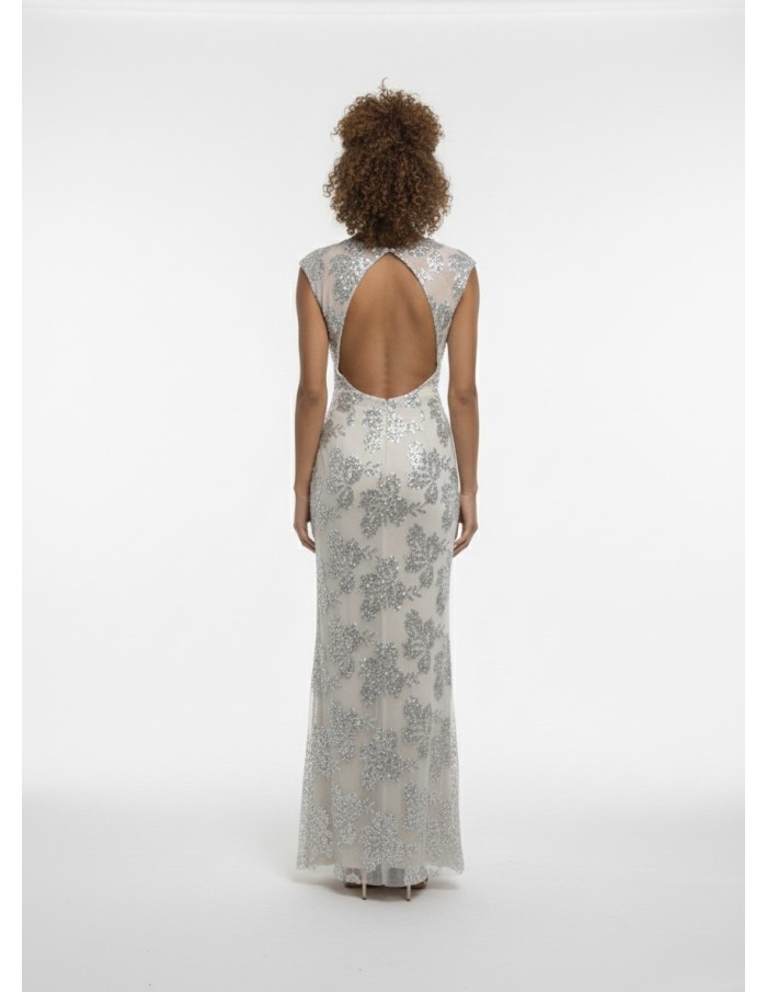 ROBE LONGUE FLEURIE À DOS NU - FEMME