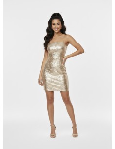 ROBE COURTE DORÉ À SEQUINS... 2