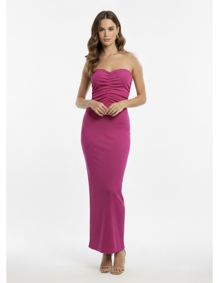 ROBE LONGUE BUSTIER EFFET FRONCÉ - FEMME