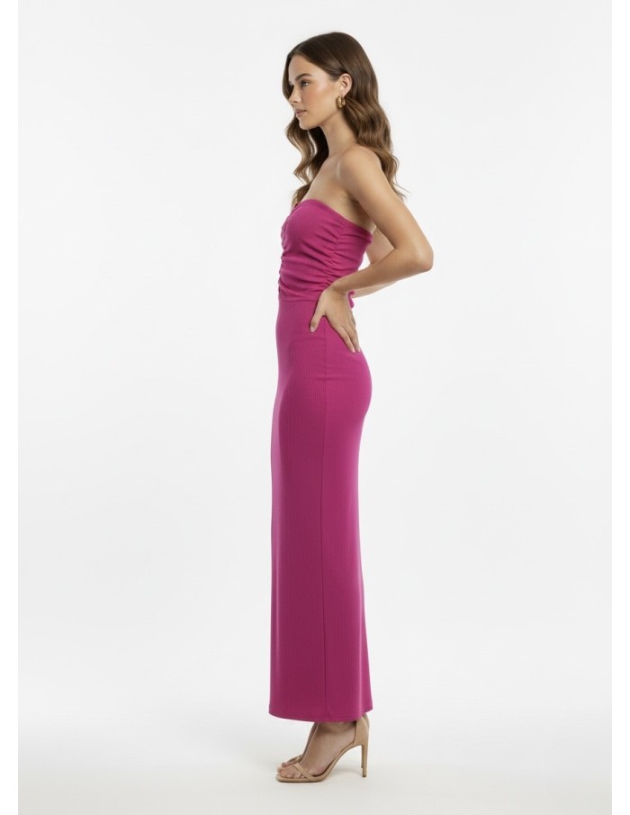 ROBE LONGUE BUSTIER EFFET FRONCÉ - FEMME