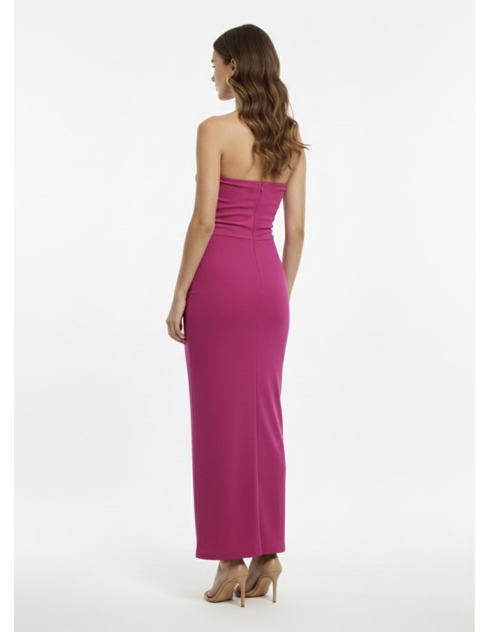 ROBE LONGUE BUSTIER EFFET FRONCÉ - FEMME