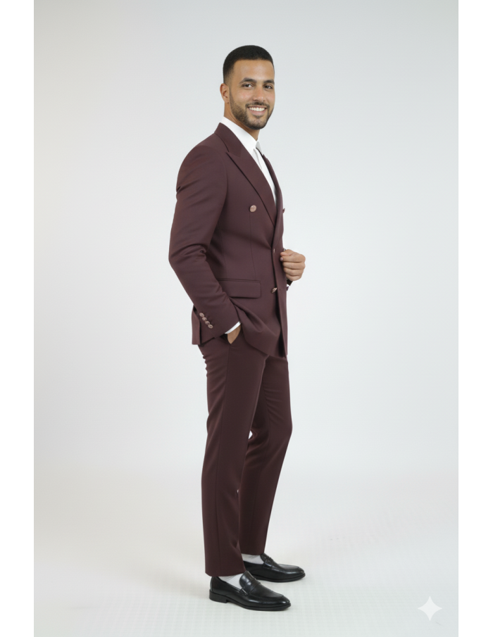 Ensemble costume 2 pièces bordeaux - homme - Accueil