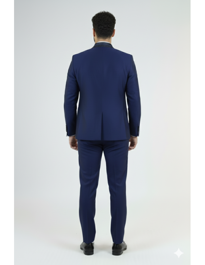 Ensemble costume 3 pièces bleu à motif - homme - Accueil