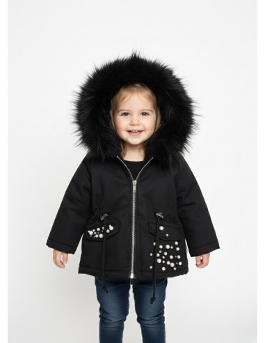 parka fourrure perle NOIRE BM013 Baby Fille