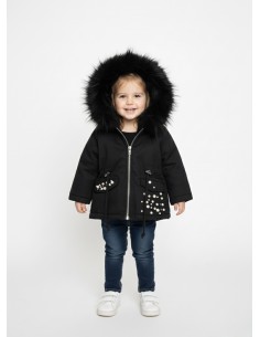 parka fourrure perle NOIRE BM013 Baby Fille 2