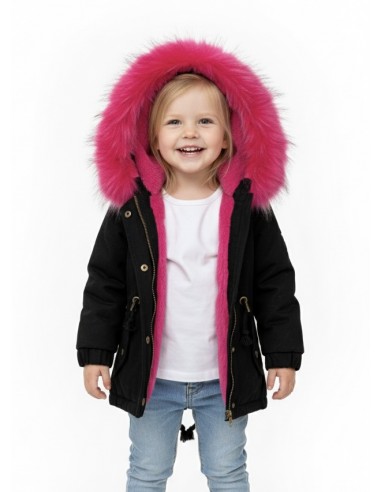 Parka Fourrure fushia NOIRE 16BM006 Baby Fille
