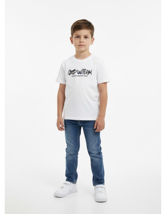 T-SHIRT BLANC GOOD TEAM – GARÇON