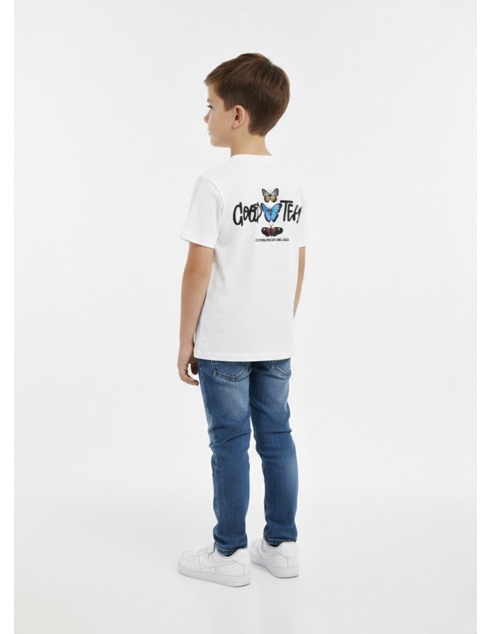 T-SHIRT BLANC GOOD TEAM – GARÇON