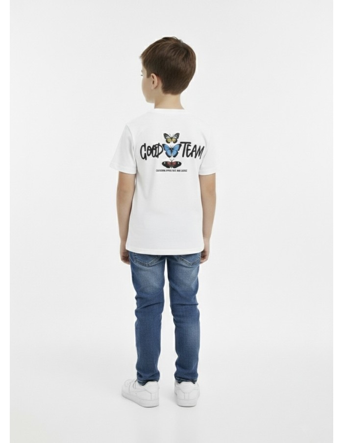 T-SHIRT BLANC GOOD TEAM – GARÇON