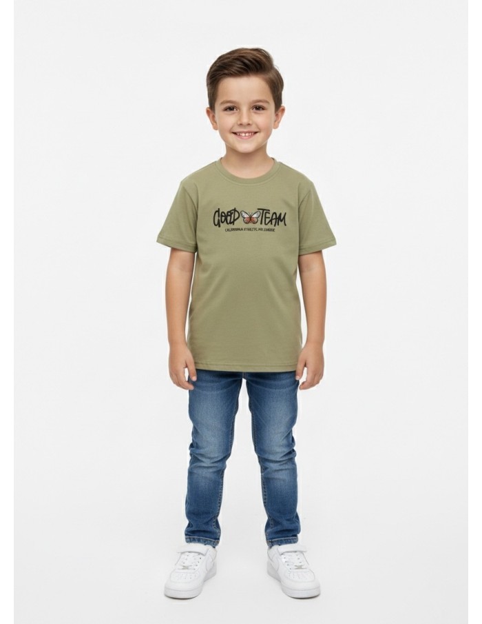 T-SHIRT KAKI GOOD TEAM – GARÇON