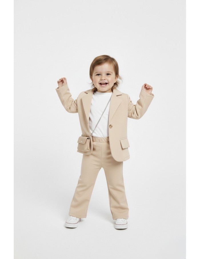 ENSEMBLE TAILLEUR ET SAC BÉBÉ FILLE BEIGE - Accueil