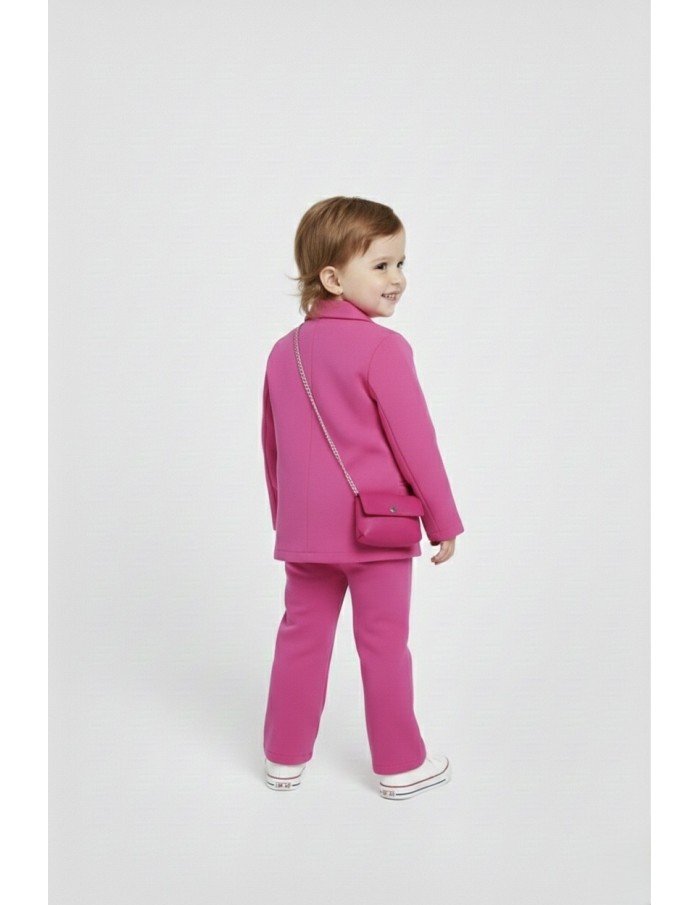 ensemble tailleur et sac bébé fille rose fushia - Accueil