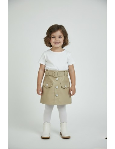 JUPE EN SIMILI BEIGE BÉBÉ FILLE