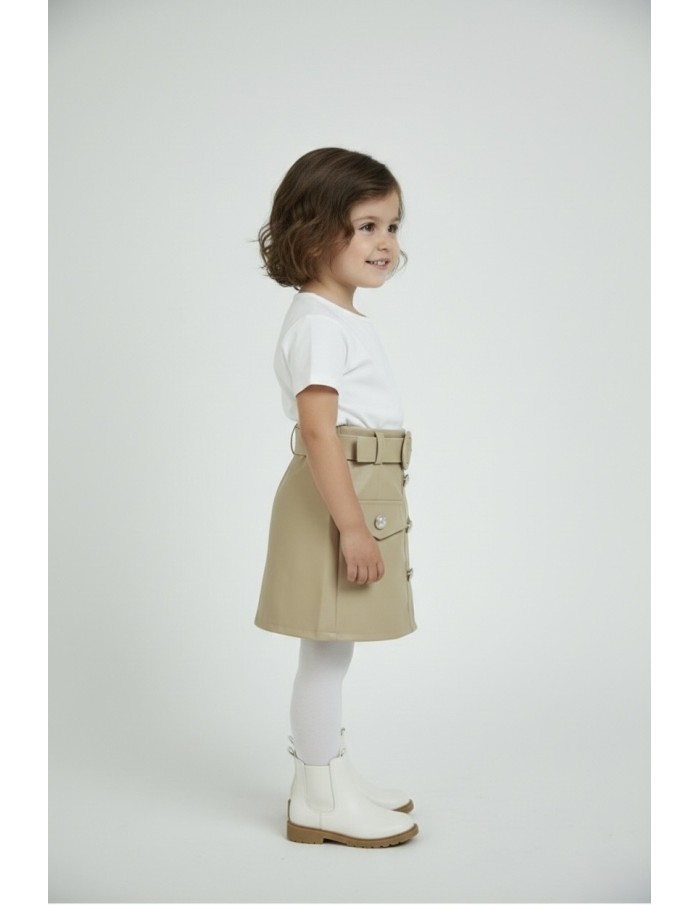 JUPE EN SIMILI BEIGE BÉBÉ FILLE - Accueil