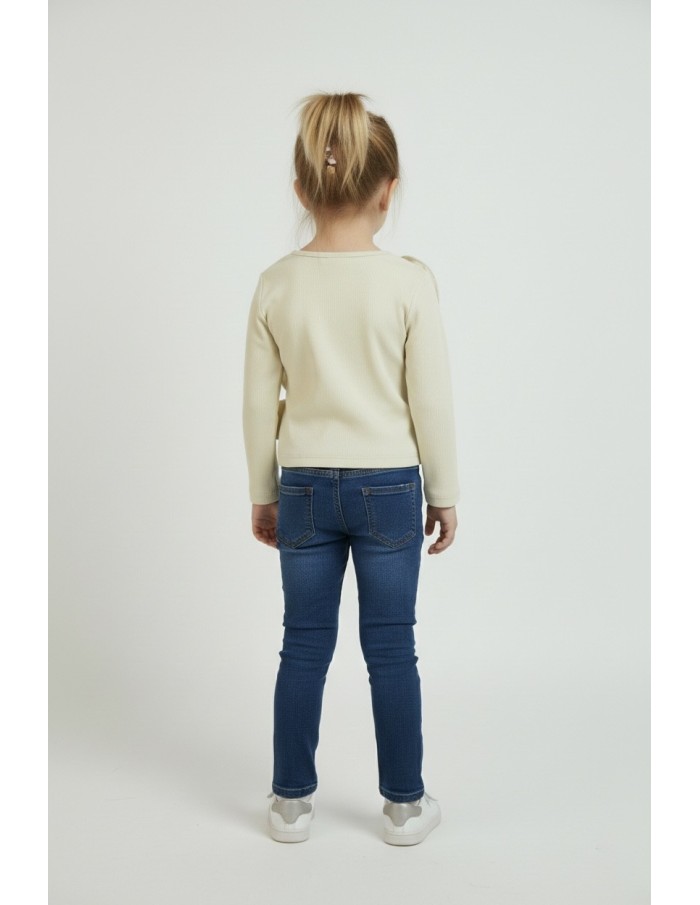 top manche longue fleur bébé fille BEIGE - Accueil