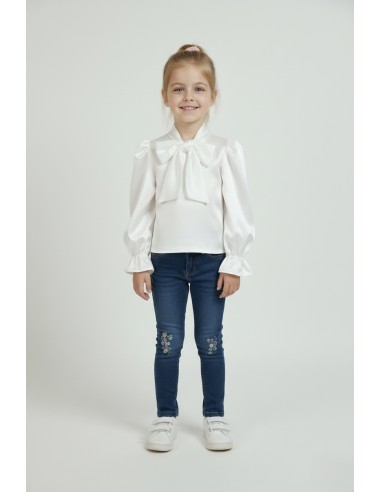 CHEMISE BÉBÉ FILLE NOEUD BLANCHE