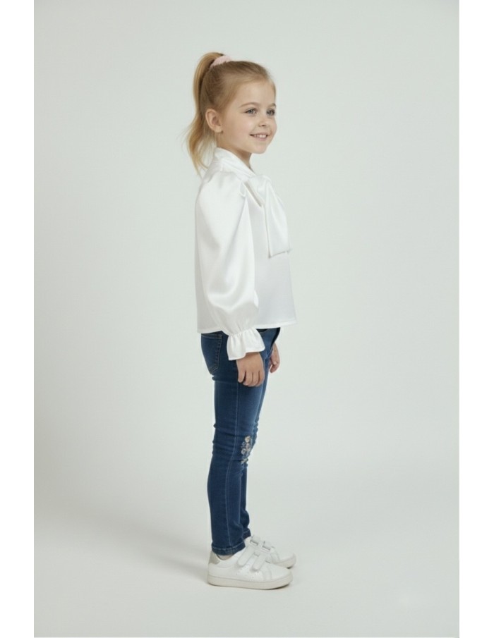 CHEMISE BÉBÉ FILLE NOEUD BLANCHE - Accueil