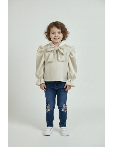 chemise bébé fille noeud chapagne