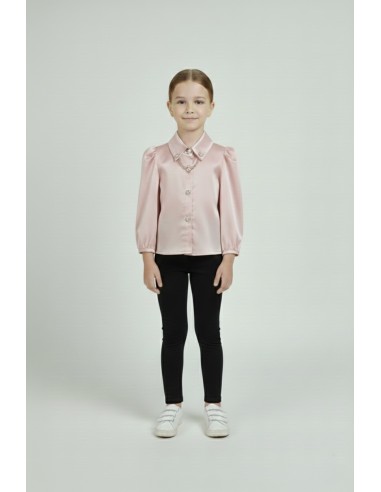 chemise bébé fille rose satiné
