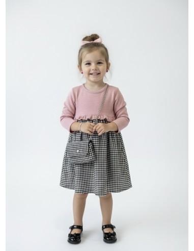 ROBE HAUT ROSE & BAS VICHY + SAC...