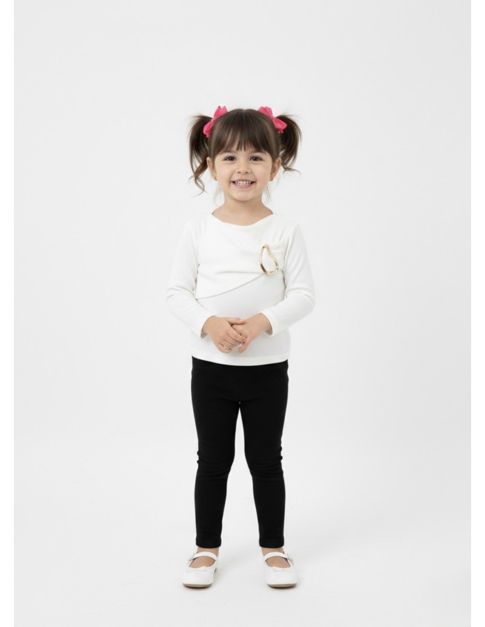 HAUT BLANC AVEC DÉTAILS OR - BÉBÉ FILLE