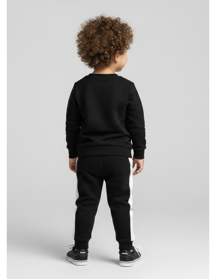 ENSEMBLE JOGGING NOIR AVEC MOTIF & BANDES - BÉBÉ GARÇON