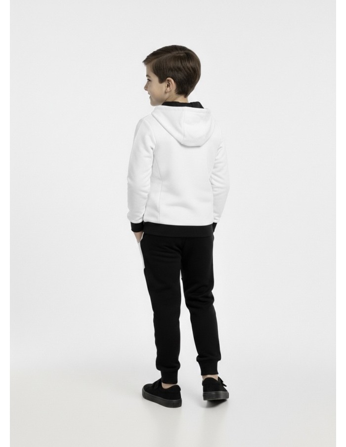ENSEMBLE JOGGING BLANC ET NOIR - GARÇON 4 À 14 ANS