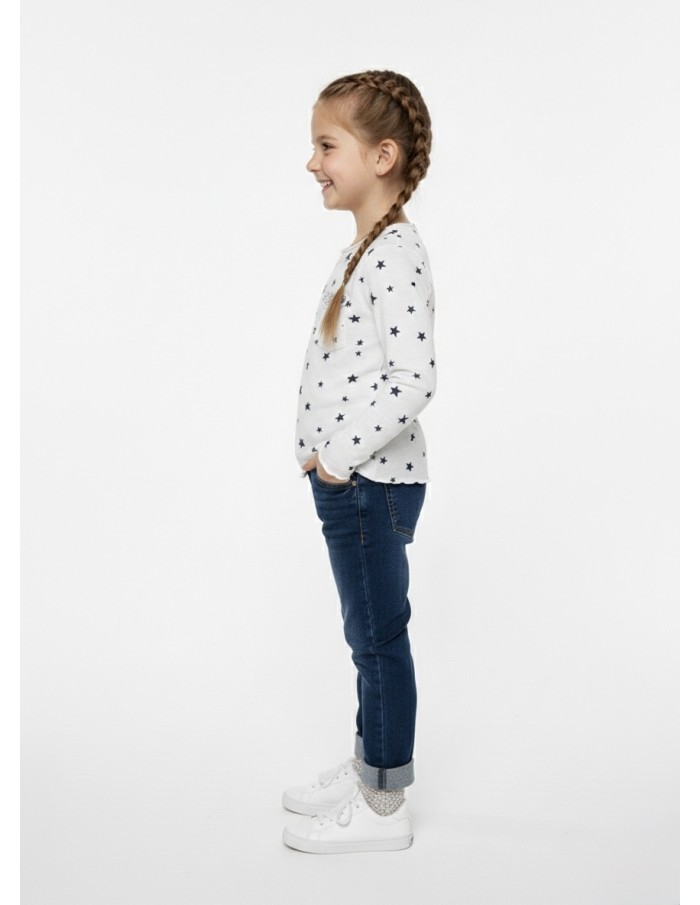 T-SHIRT MANCHES LONGUES ÉTOILE BLEU – FILLE