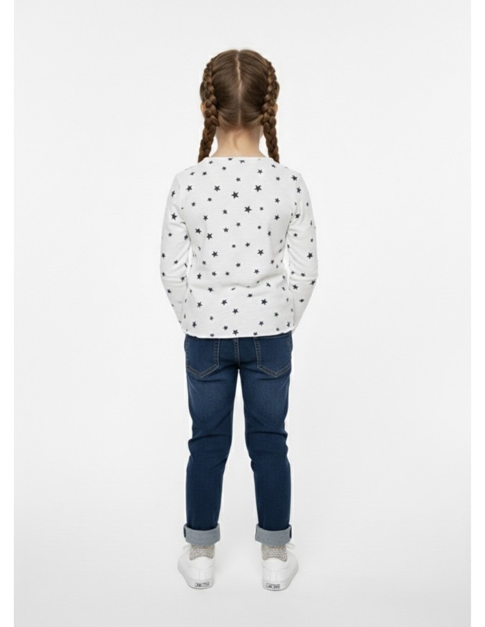 T-SHIRT MANCHES LONGUES ÉTOILE BLEU – FILLE
