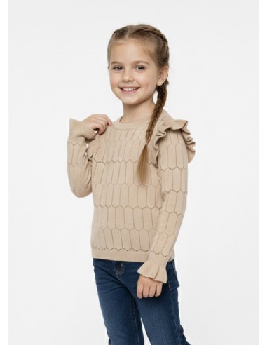 T-SHIRT MANCHES LONGUES BEIGE - FILLE