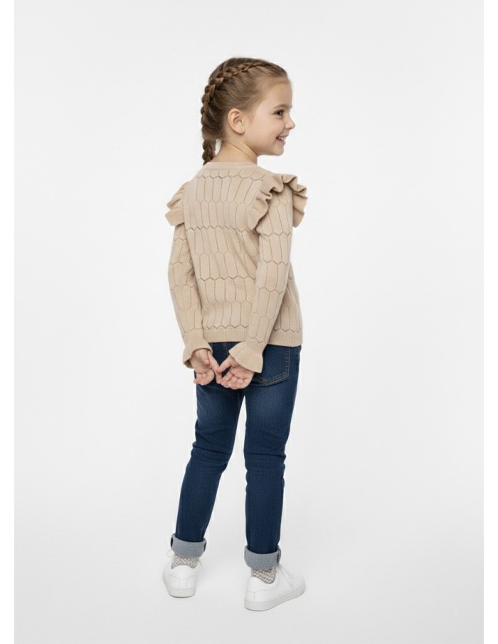 T-SHIRT MANCHES LONGUES BEIGE - FILLE