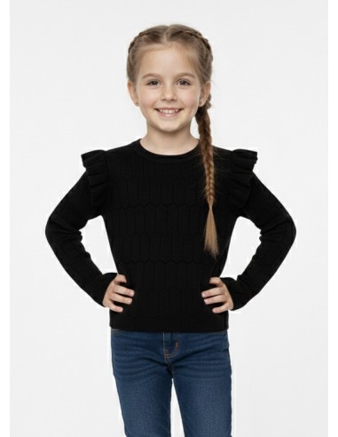 T-SHIRT MANCHES LONGUES NOIR - FILLE