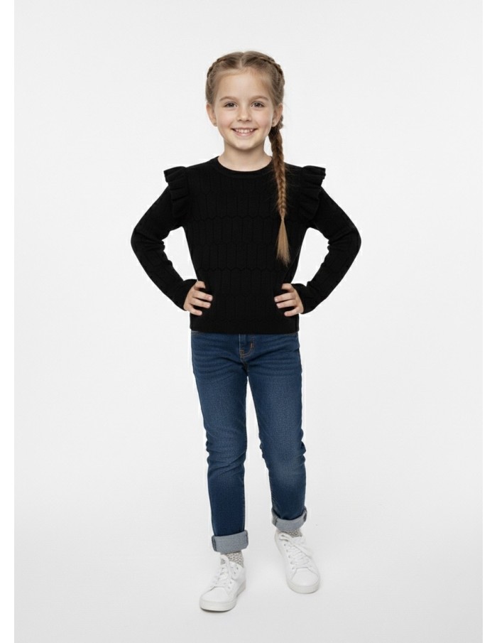T-SHIRT MANCHES LONGUES NOIR - FILLE