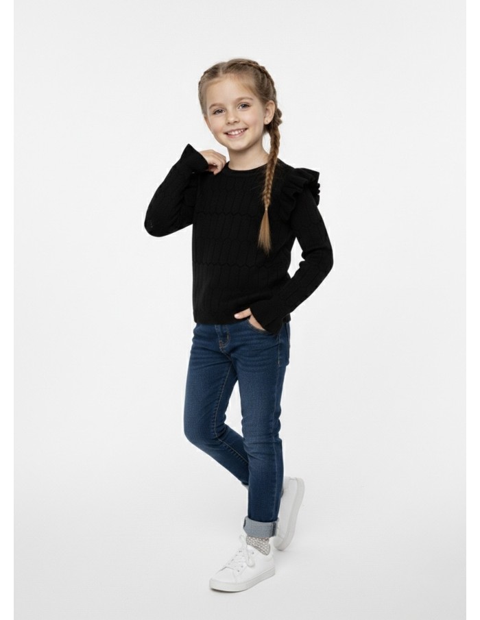 T-SHIRT MANCHES LONGUES NOIR - FILLE