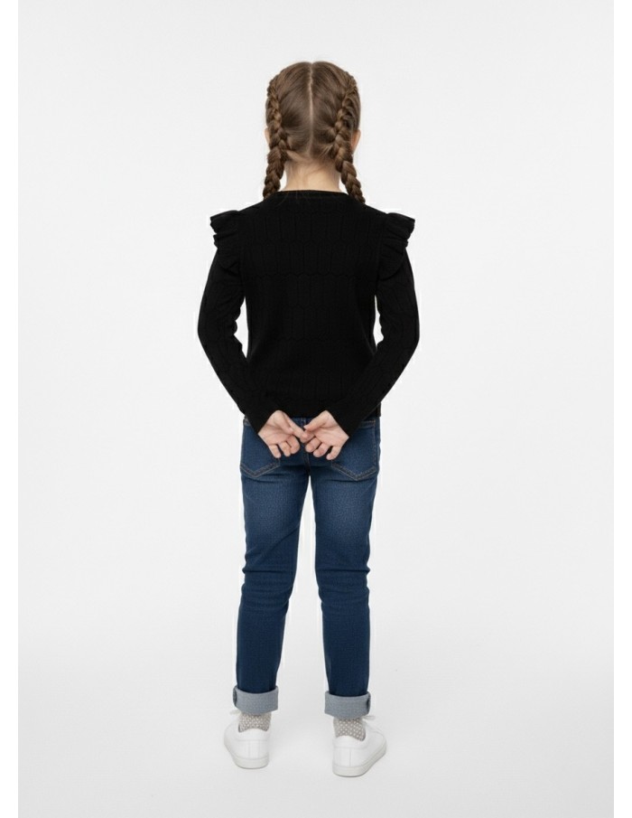 T-SHIRT MANCHES LONGUES NOIR - FILLE