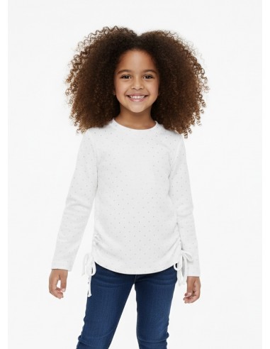 T-SHIRT MANCHES LONGUES BLANC À...