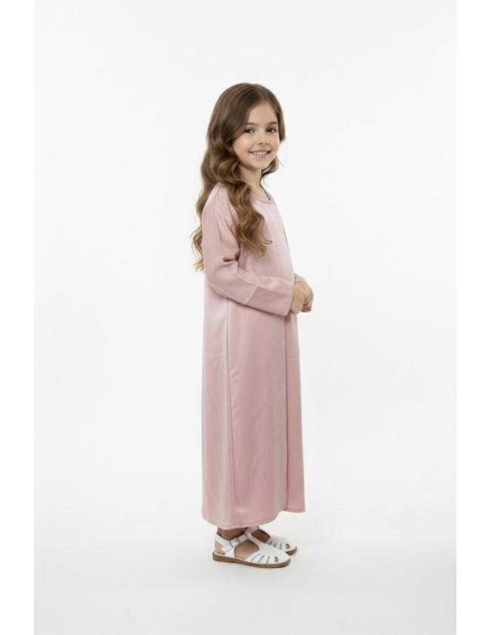 Ensemble rose Gilet + Robe Longue Sans Manches avec Strass - fille de 4 à 14 ans - Accueil