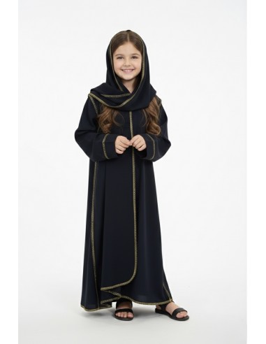 Robe Abaya noire avec voile intégré –...