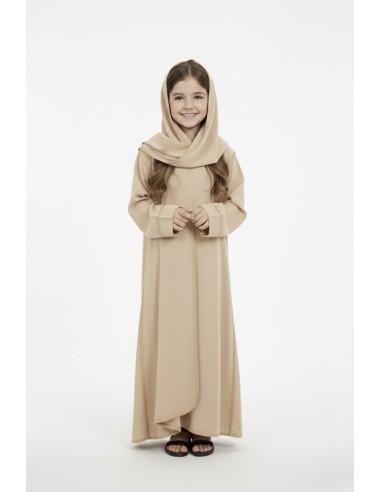 Robe Abaya beige avec voile incorporé...