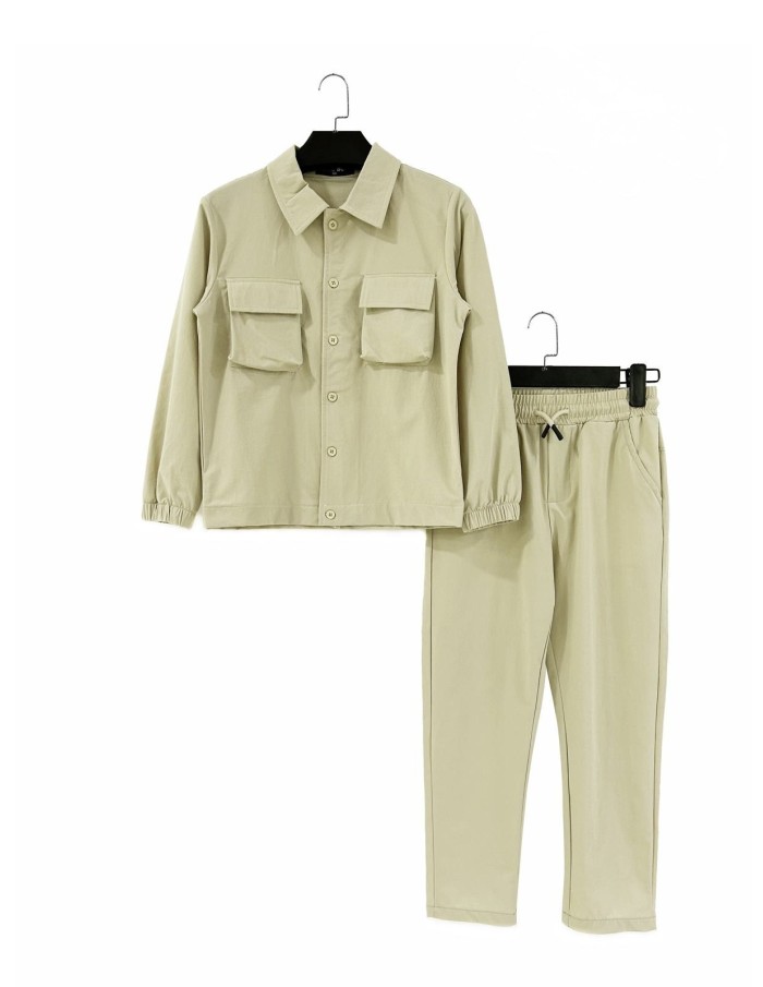 ENSEMBLE VESTE & PANTALON BEIGE - GARÇON