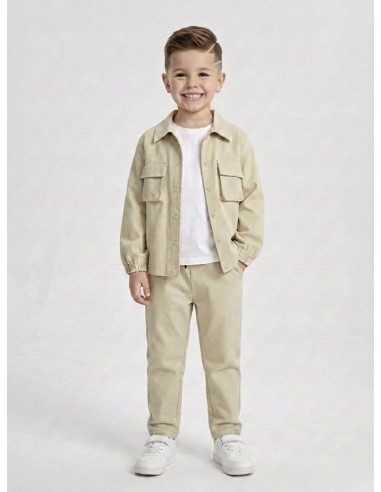 ENSEMBLE VESTE & PANTALON BEIGE - GARÇON