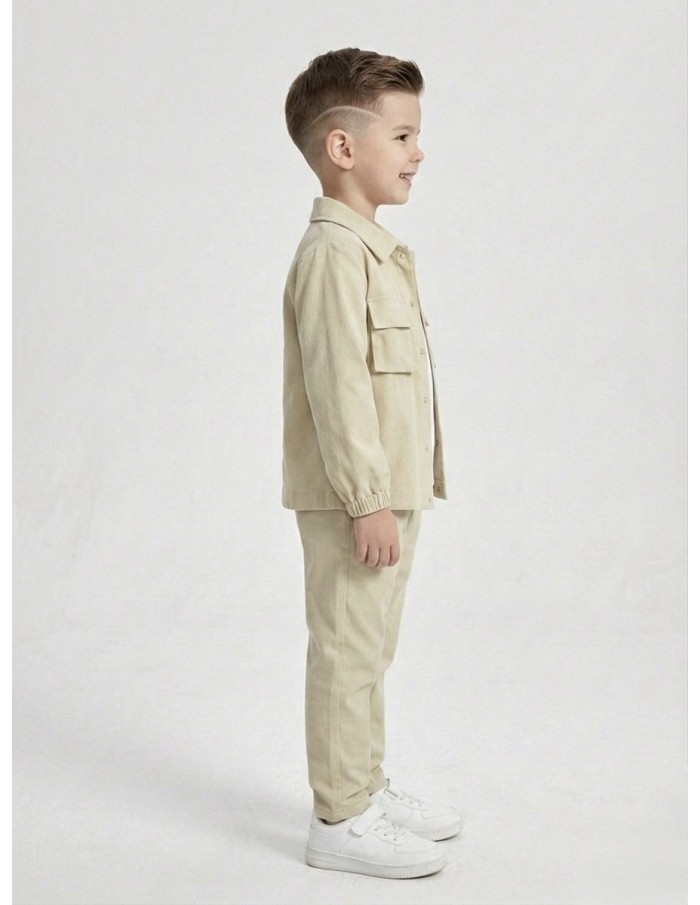 ENSEMBLE VESTE & PANTALON BEIGE - GARÇON