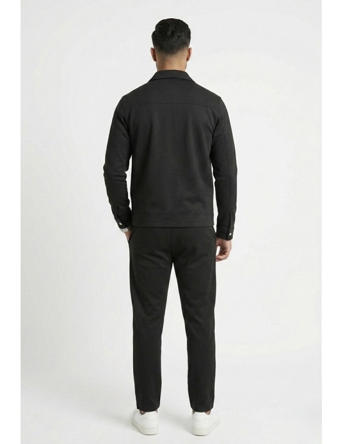ENSEMBLE VESTE ZIPPÉE & PANTALON NOIR - HOMME