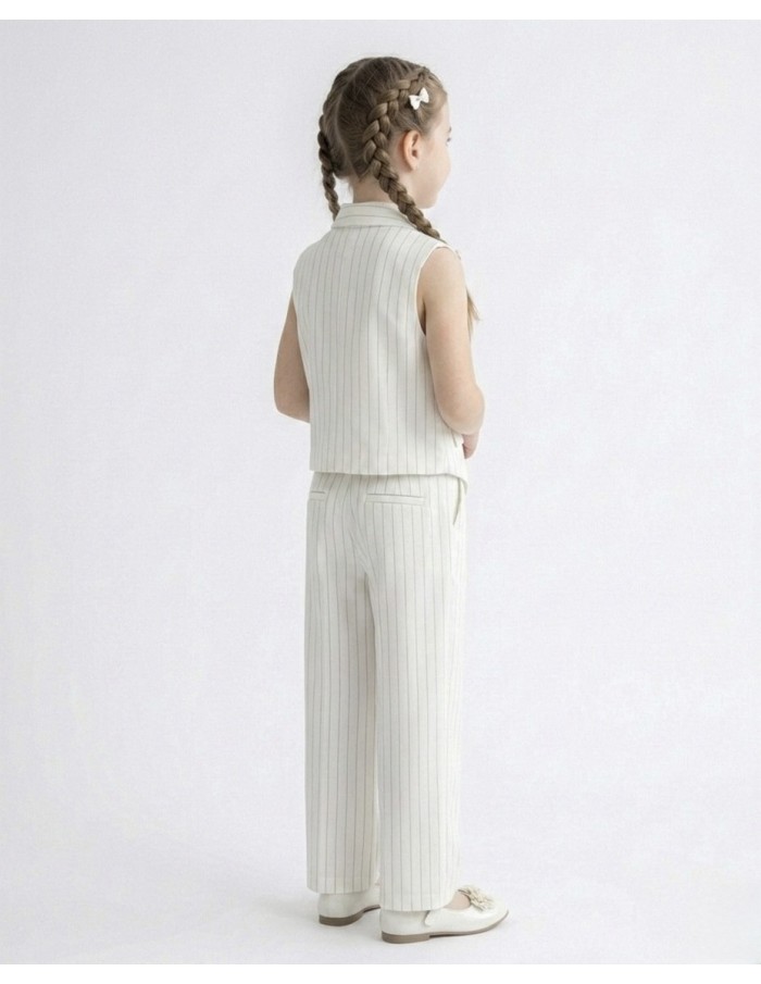 ENSEMBLE TAILLEUR BLANC RAYÉ – FILLE